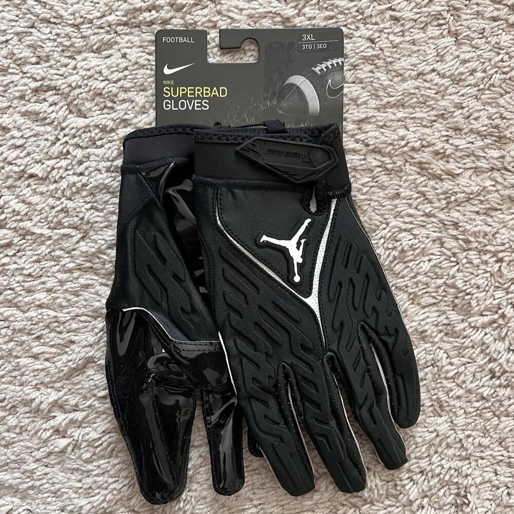 Nike Jordan Superbad Football Gloves Black White DX4476-091 Size 3XL NWT